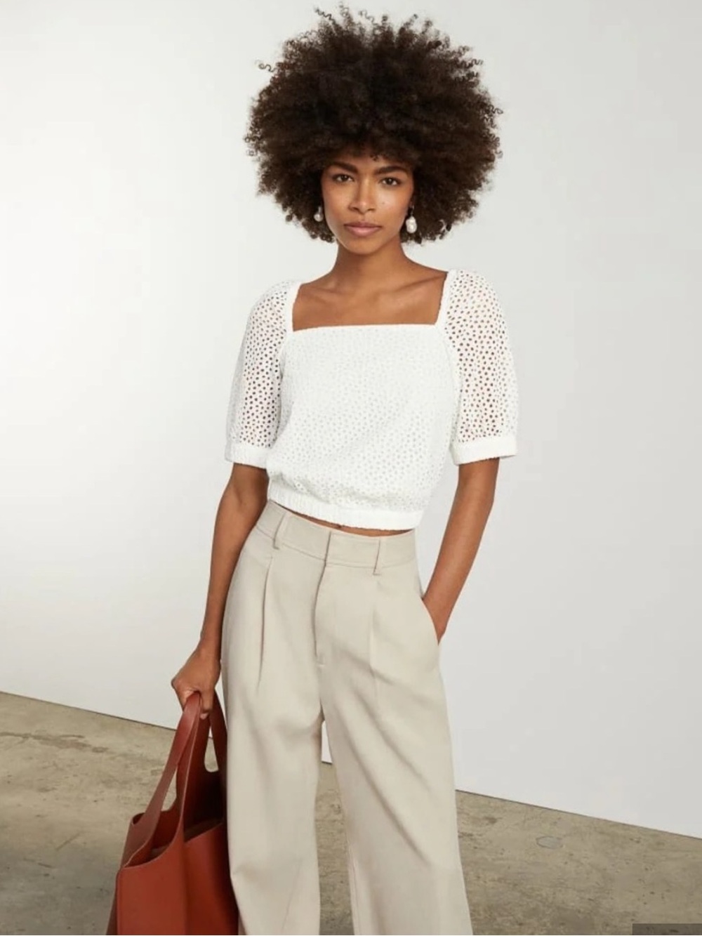 Everlane | The Eyelet Puff Sleeve Top